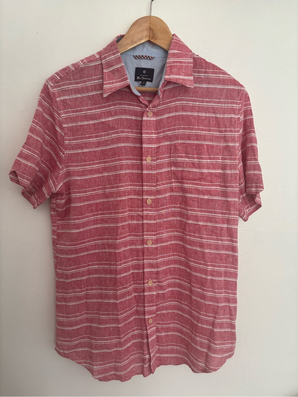 Ben Sherman Red Striped Short-Sleeve Button-Down Shirt